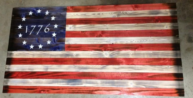 1776 Wooden American Flag For Sale